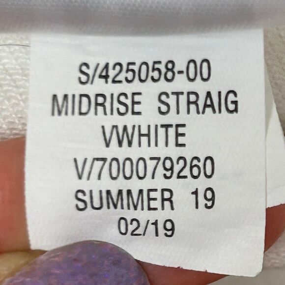 Banana Republic White Mid Rise Straight Leg Cotton Denim Pants Women's 30 - Picture 11 of 12